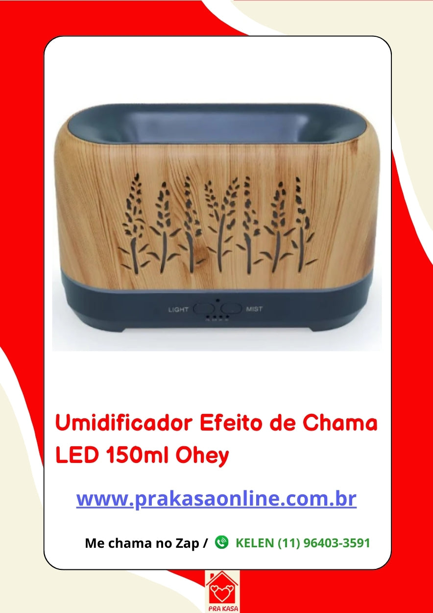 Umidificador Efeito de Chama LED 150ml Ohey