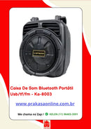 Caixa de Som Bluetooth Portátil USB/TF/FM - KA-8003 - Kapbom