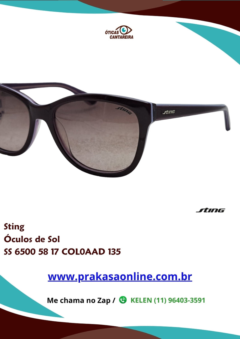 Sting - Óculos de Sol - SS 6500 58 17 COL0AAD 135