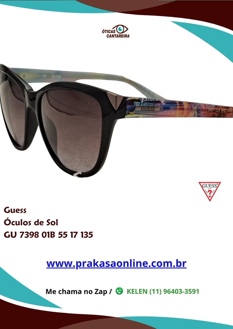 Guess - Óculos de Sol - GU 7398 01B 55 17 135