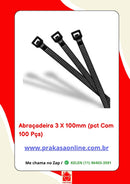 Abraçadeira de Nylon PVC 3x100mm – Pacote com 100 Unidades