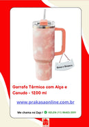 Garrafa Térmica 1200ml a Vácuo Água Gelada ou Quente com Alça e Canudo