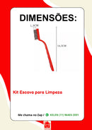 Kit 3 Escovas Limpeza Cerdas em Aço, Latão e Nylon Grelha Cantinho