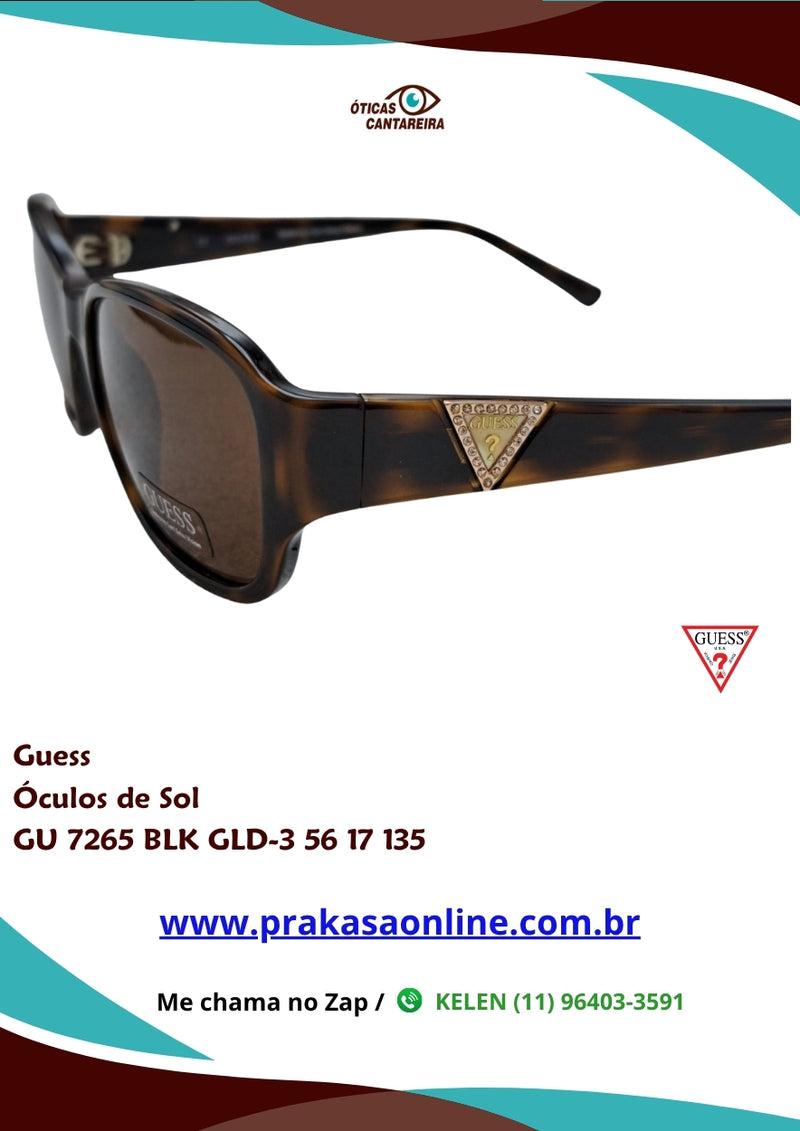 Guess - Óculos de Sol - GU 7265 BLK GLD-3 56 17 135