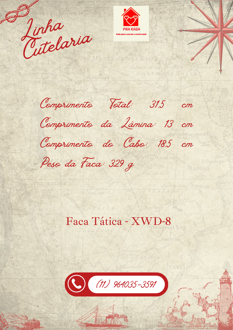 Faca Esportiva Taue Modelo Xwd-8