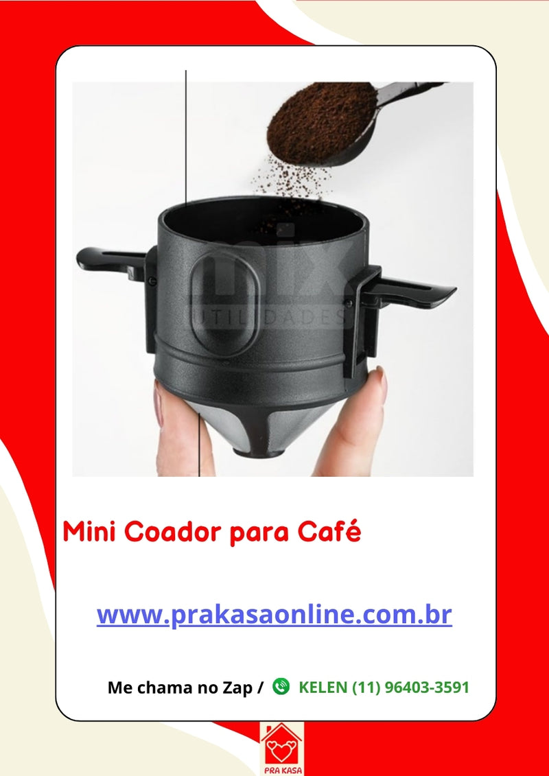 Mini Coador de Café em Aço Inox Reutilizável Monodose Filtro