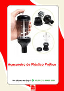 Açucareiro Porta Condimentos Prático de Mesa com Botão Dosador