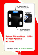 Balança Bioimpedância Profissional Com App Bluetooth 180kg Cor Preto