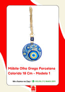 Móbile Olho Grego Porcelana Colorido - 18 cm