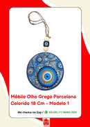 Móbile Olho Grego Porcelana Colorido - 18 cm