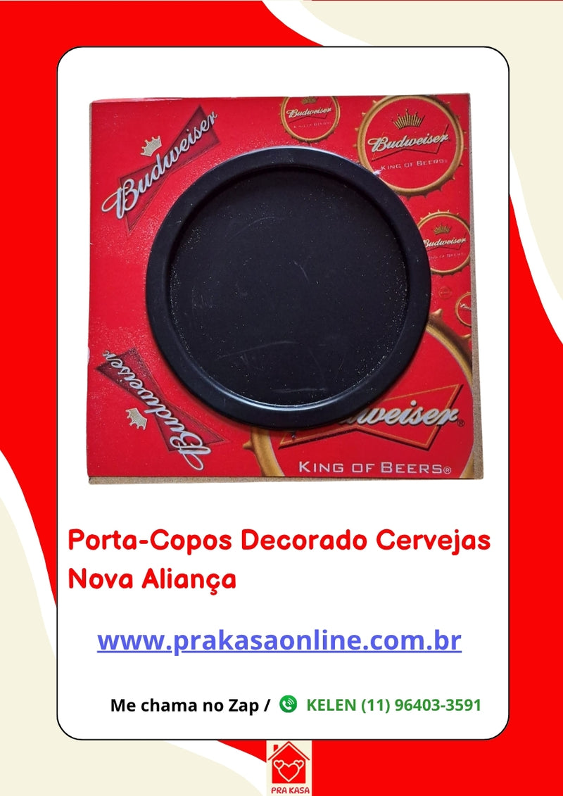 Porta-Copo Decorado com Estampas de Cervejas – Nova Aliança