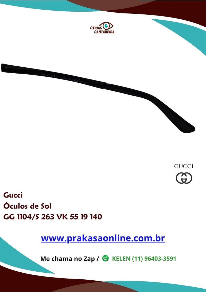 Gucci - Óculos de Sol - GG 1104/S 263 VK 55 19 140