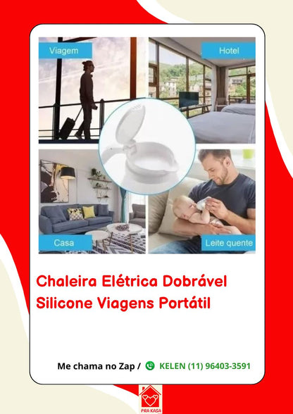 Jarra Chaleira Elétrica de Silicone Dobrável: Portátil, Ferve Rapidamente para Viagens e Uso em Qualquer Lugar, Ideal para Momentos de Conforto e Praticidade (Branco - 110v)