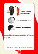 Copo Térmico para Cerveja Café Chá Chopp 473ml Com Tampa e Abridor