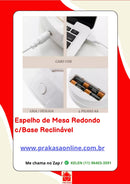 Espelho de Mesa Redondo com Base Reclinável