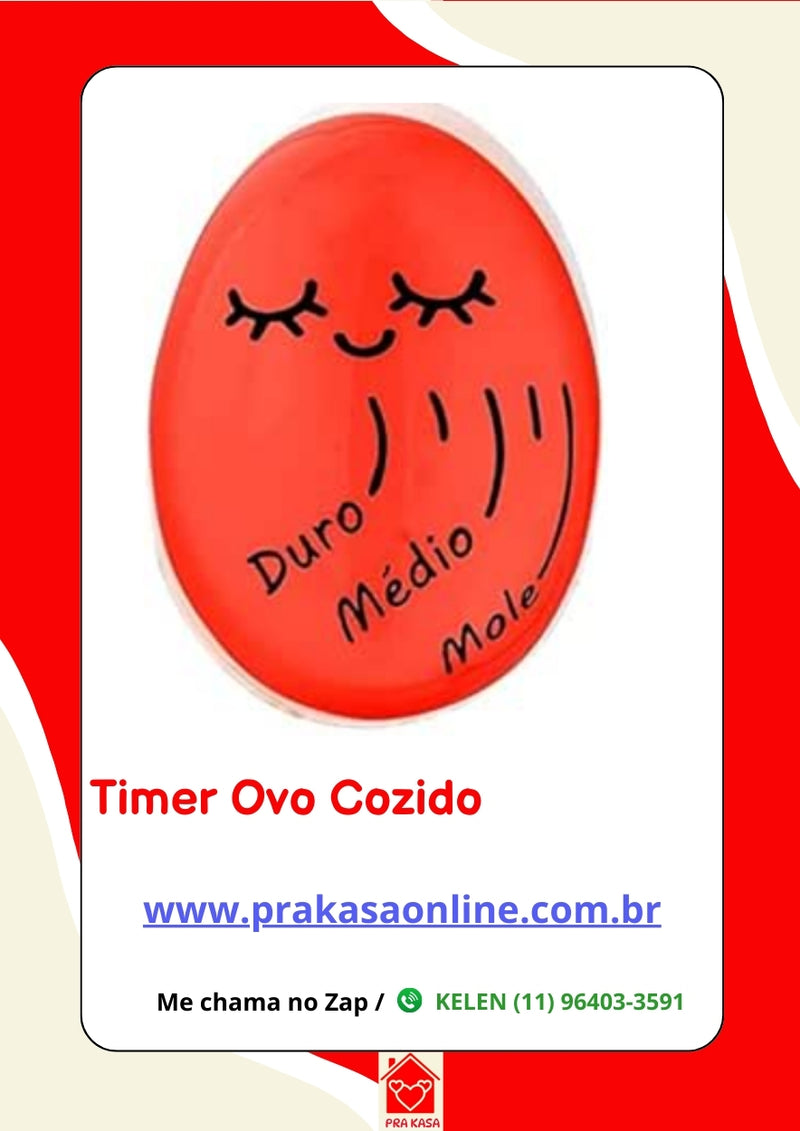 Temporizador Termômetro Timer Ovo Cozido Egg Mole Médio Duro