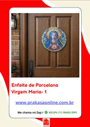 Enfeite de Parede em Porcelana – Virgem Maria Estilo Vitral
