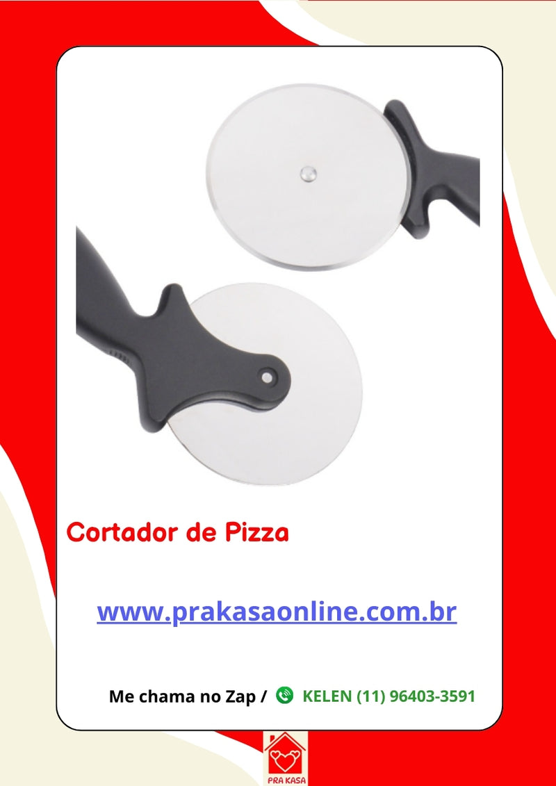 Cortador Fatiador de Pizza Massas Cabo de Plástico