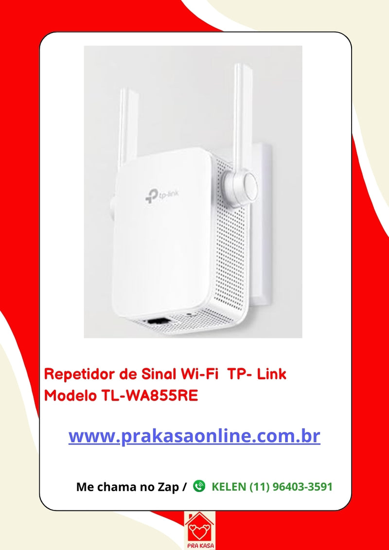 Repetidor de Sinal Wi-Fi -N300 Mbps - TL-WA855RE - TP-Link - 110V/220V