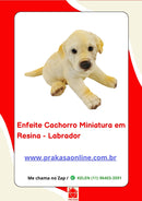 Enfeite Cachorro Miniatura em Resina - Labrador
