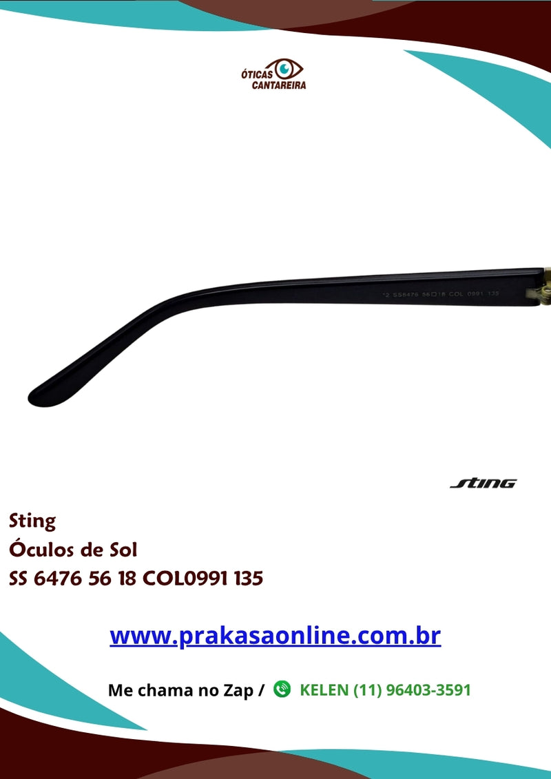 Sting - Óculos de Sol - SS 6476 56 18 COL0991 135