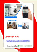 Câmera wifi ip sem fio giratória 360º com encaixe lampada bocal rosca full HD visão noturna segurança - Bivolt