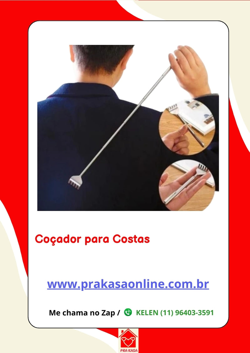 Coçador para costas portátil ajustável telescópio