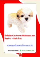 Enfeite Cachorro Miniatura em Resina - Shih Tzu