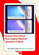 Raquete Elétrica Recarregável Mosquito Automática com Luz UV