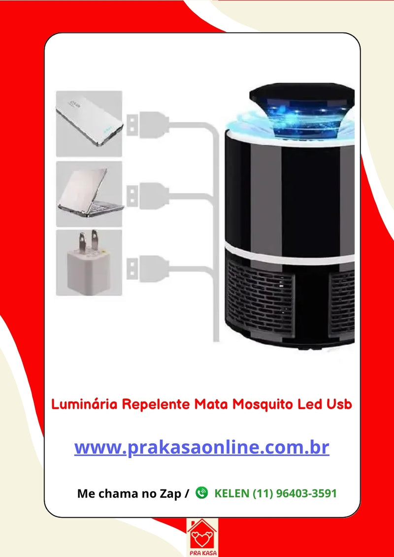 Luminária Repelente Mata Mosquito Led Usb