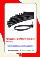Abraçadeira de Nylon PVC 3x100mm – Pacote com 100 Unidades