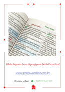 Bíblia Sagrada Letra Hipergigante Botão Preta/Azul