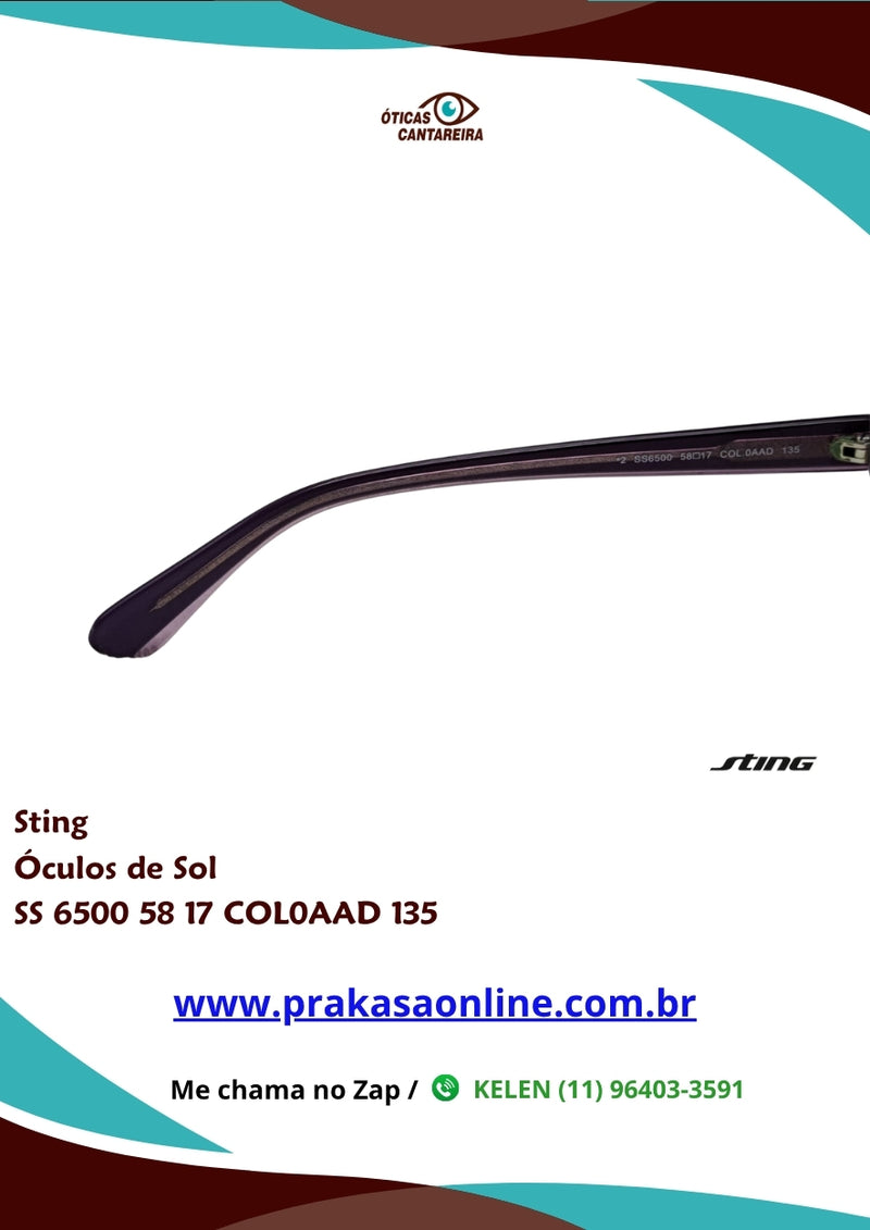 Sting - Óculos de Sol - SS 6500 58 17 COL0AAD 135
