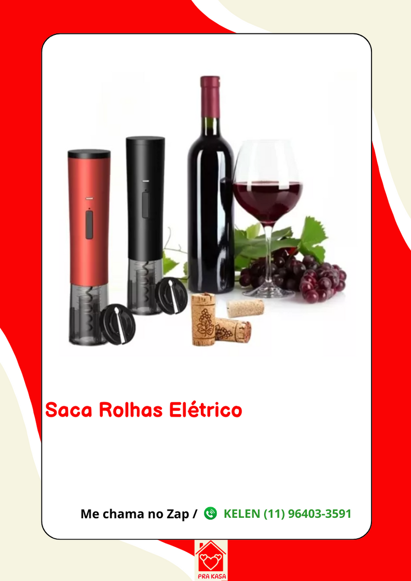 Saca Rolhas Automático Eletrônico