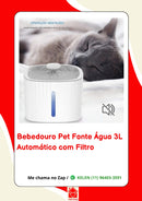 Bebedouro Fonte de Água Elevado Automático com Filtro para Pet - 3L