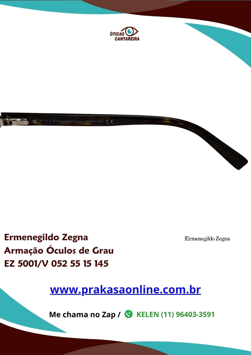 Ermenegildo Zegna - Armação Óculos de Grau - EZ 5001/V 052 55 15