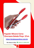 Pegador Silicone Carne Churrasco Salada Pinça 27cm