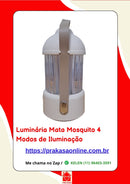 Luminária Mata Mosquito 4 Modos de Iluminação