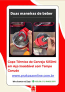 Copo Térmico de Cerveja 1250 ml em Aço Inoxidável com Tampa Canudo