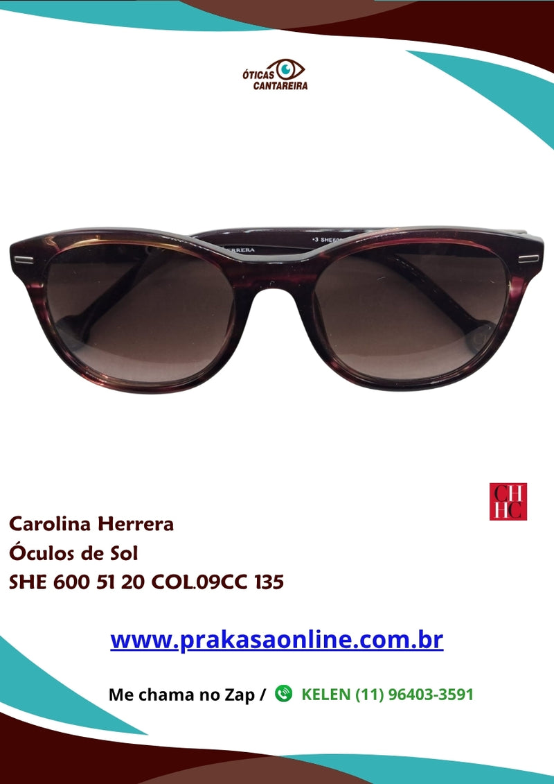 Carolina Herrera - Óculos de Sol - SHE 600 51 20 COL.09CC 135