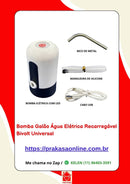 Bomba Galão Água Elétrica Recarregável Bivolt Universal