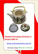 Chaleira Porcelana Oriental/Floral com Infusor 600 ml