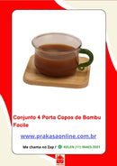 Conjunto 4 Porta Copos de Bambu - Facile
