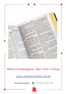 Bíblia Letra Hipergigante - Zíper - Preta - C/ Harpa