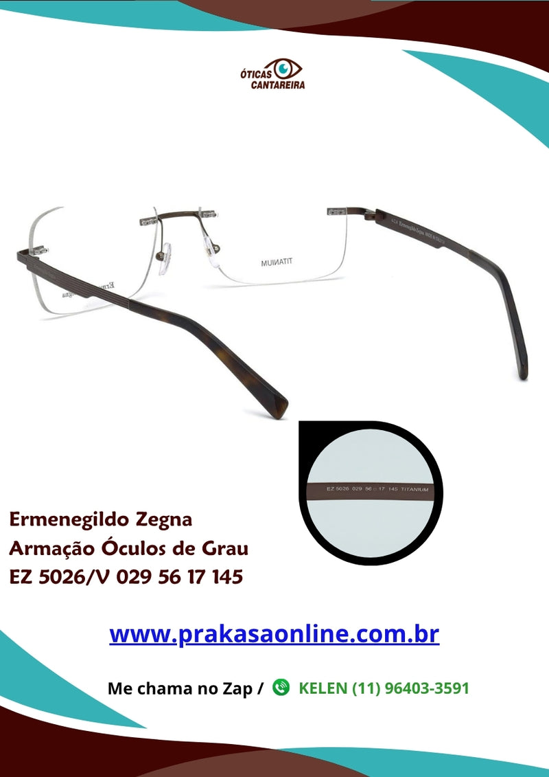Ermenegildo Zegna - Armação Óculos de Grau - EZ 5026/V 029 56 17 145