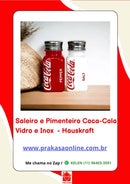 Saleiro e Pimenteiro Coca-Cola Vidro e Inox  - Hauskraft