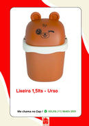 Lixeira Pequena 1,5l Lixeirinha Fofinha - Porta Treco - De Mesa - Coelho Branco - Urso Marrom