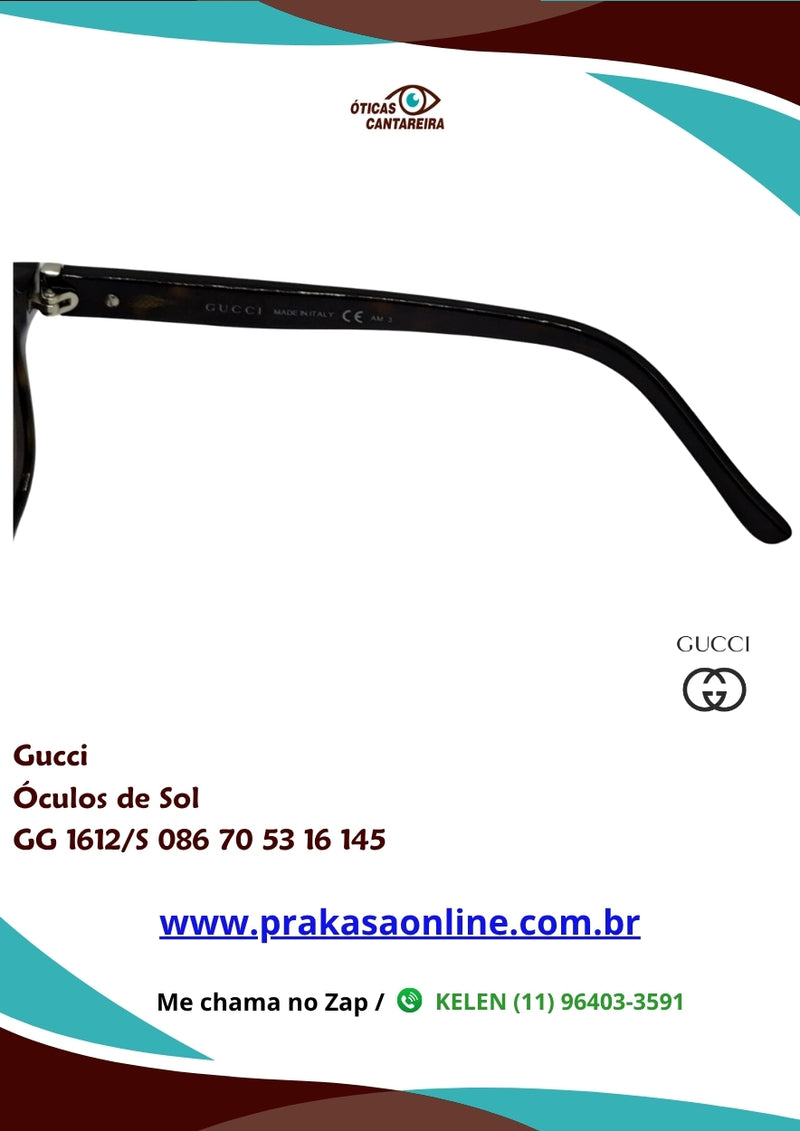 Gucci - Óculos de Sol - GG 1612/S 086 70 53 16 145