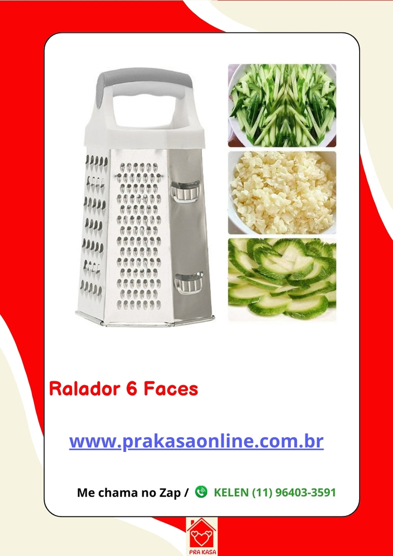 Ralador 6 Faces Aço Inox
