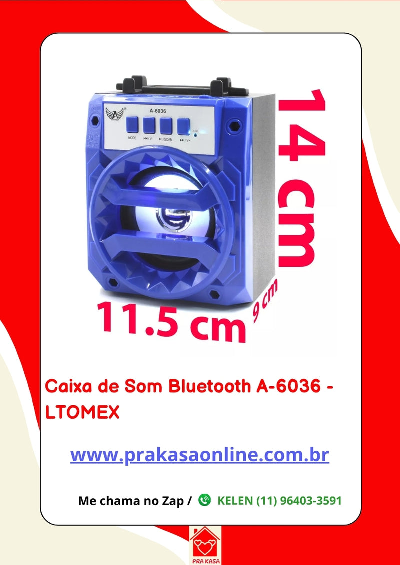 Caixa de Som Bluetooth A-6036 - LTOMEX